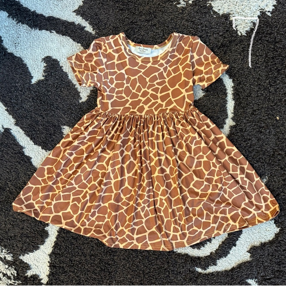 Giraffe Print Kids Dress Size 7
